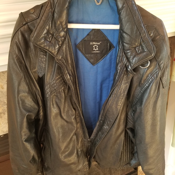 Black Medium English leather jacket - Picture 6 of 12